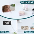 Digital Alarm Clock, Digital Clock Large Display Number, LED Electric Alarm Clocks Mirror Surface for Makeup with Diming Mode, 3 Levels Brightness, Dual USB Ports Modern Decoration for Home Bedroom - image 7 of 10