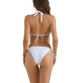 thumbnail image 3 of INSPIRE CHIC Women's Triangle Halter Bikini Sets, 2 Piece String Tie Back Swimsuit Triangle Bottoms Swimwear Bathing Suits Medium White, 3 of 5