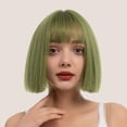 thumbnail image 2 of Vogacara Peluca de mujer, pelo corto y liso, fiesta, vacaciones, Club, vestido elegante, decoración de Cosplay, regalos de disfraces para mujeres y Cuidado del cabello Verde Vogacara CE014354-03, 2 of 4