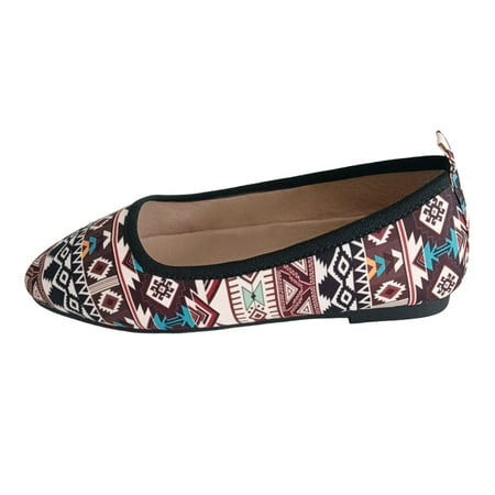 

Eudgs Ladies Casual Retro Ethnic Printed Large Size Flat Shoes Casual Shoes Comfort Slippers Women Womens Casual Shoes Size 8ww Women Sandals High Wedge Womens Shoes Casual Hidden Wedge Womens Sandals