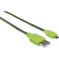 thumbnail image 2 of Manhattan Braided Hi-Speed USB Micro-B Device Cable USB 2.0, Type-A Male to Micro-B Male, 480 Mbps, 3 ft., Black/Green, 2 of 5