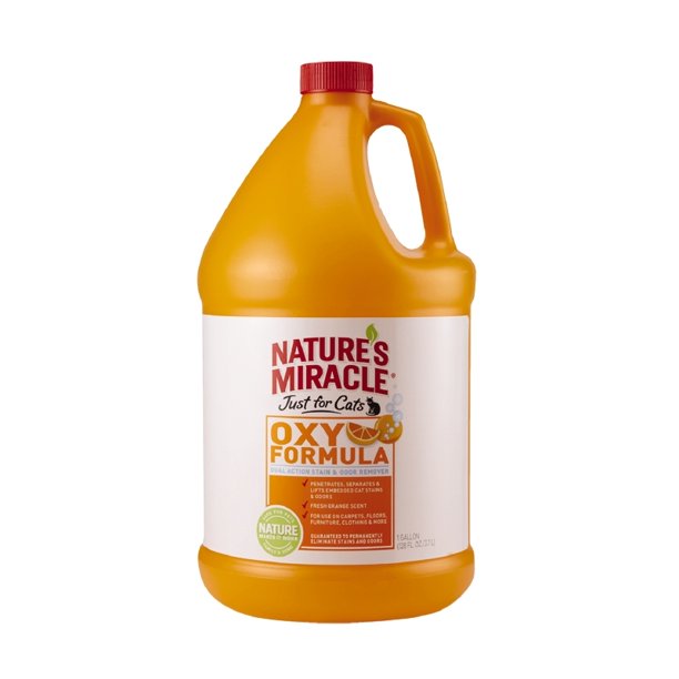 Nature’s Miracle Just For Cats Oxy Formula 1 Gallon, Dual Action Stain And Odor Remover