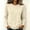 Beige, variant on Women Crew Neck Long Sleeve Cotton Top Solid Color Casual Basic Tee for Daily Wear