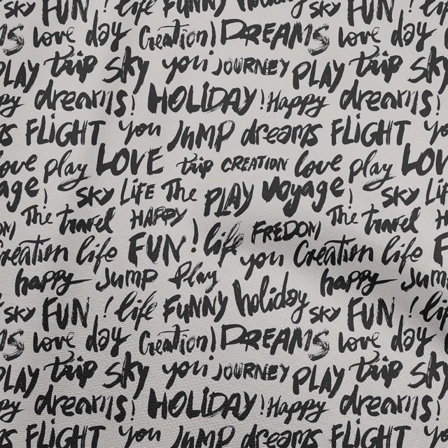 oneOone Rayon Gray Fabric Text Craft Projects Decor Fabric Printed By The Yard 56 Inch Wide-M4