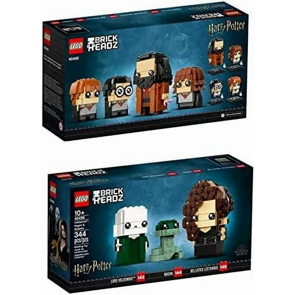 Lego Brickheadz Harry Potter, Hermione, Ron Weasley, Hagrid 4095 Lord Voldemort, Nagini, Bellatrix Lestrange 40496 Set