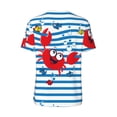 thumbnail image 3 of Rocae Red Funny Crab on Blue Stripe for Breathable Men's Baseball T-Shirt Fashionable Casual Baseball Jersey, Moisture-wicking Sportswear Medium, 3 of 9
