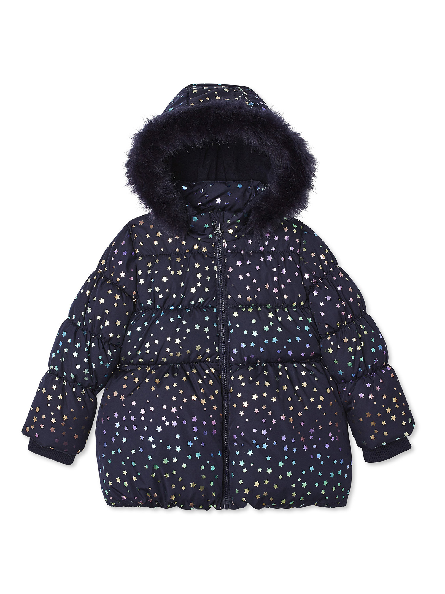 baby puffer jacket with fur hood