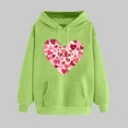 thumbnail image 2 of Goodeals Clearance,Women Teacher Valentines Day Hoodies Fleece Sweatshirts Long Sleeve Pullover Oversized Teacher Sweatshirt Valentine Teach Long Sleeve Pullover Shirt(Green,XXL), 2 of 5
