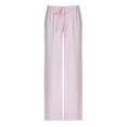 thumbnail image 4 of Bibifish Womens Pants Blue White Thin Stripe Print Soft Fabric Drawstring Waist Wide-Leg Fit Casual Daily Errands Vacation Wear Light Comfortable Pants, 4 of 4