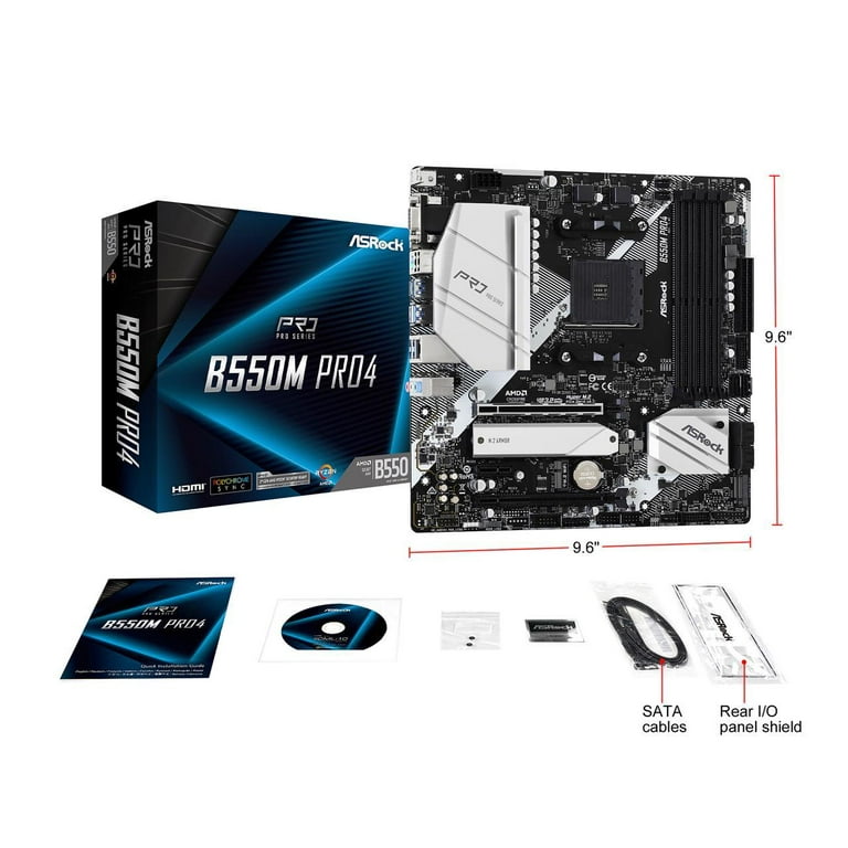 ASRock B550M PRO4 AM4 AMD B550 SATA 6Gb/s Micro ATX AMD