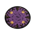thumbnail image 2 of Halloween Round Fitted Tablecloth with Elastic Purple Ghost Bat Castle Spider Web Circle Table Cloth for 40-44" Tables Scary Halloween Holiday Wipeable Washable Table Cover (E-1PCS), 2 of 8