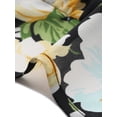 thumbnail image 6 of INSPIRE CHIC Women's Tops 3/4 Sleeves Ruffle Hem Floral Chiffon Shirt Blouses Black-Green Floral M, 6 of 7