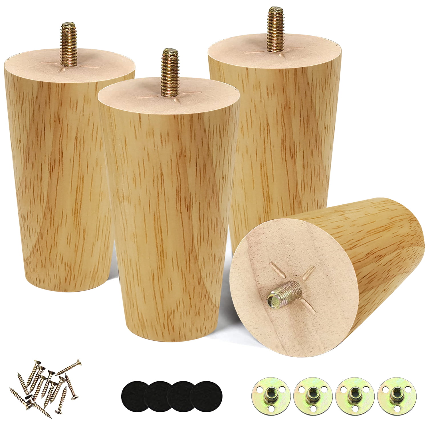Details about   4pcs 200mm M8 Wooden Furniture Legs Hardwood Leg Couch Sofa Replacement 
