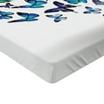 thumbnail image 2 of Ambesonne Blue Fitted Sheet, Nature Botanic Spring, Full Size, Blue Sky Blue Black, 2 of 3