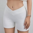 thumbnail image 5 of cfhntfmh Yoga Shorts for Women Stretch Skinny V-Shape Elastic Waisted Running Shorts Ribbed Jogger Workout Sports Shorts, 5 of 7