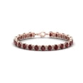 thumbnail image 2 of Oval 7x5 Red Garnet Women Tennis Bracelet in Silver Gold Handmade wife anniversary gift for man, 2 of 5