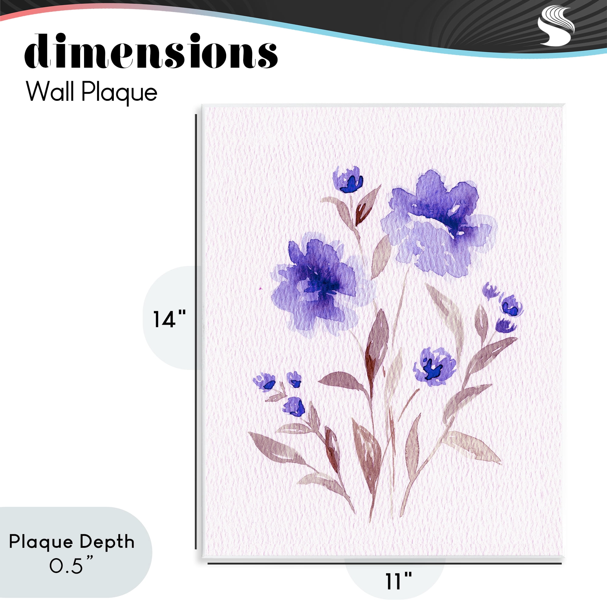 Stupell Industries Blooming Purple Flowers Wall Plaque Art, design by Leah Noel Art