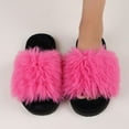 thumbnail image 3 of Slippers for Women 2025 Fall Winter Plush Fuzzy Fluffy Cute Warm Comfort Slip On Slides Indoor House Slippers, 3 of 5