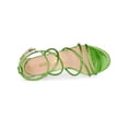 thumbnail image 4 of BLISSFUL STEP Women's Open Toe Strappy Straps Prom Stiletto Heels Sandals Green 7, 4 of 7