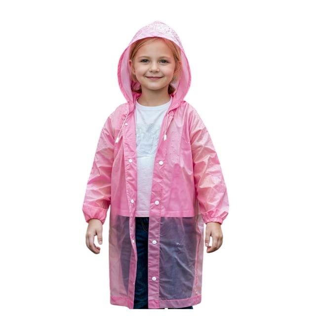 Impermeable Portátil Para Exteriores Poncho Para Niños 115cm rosa 115 cm