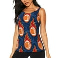 thumbnail image 2 of Picia American Football and Fire Flames Pattern Women's Workout Tank Top,Breathable Activewear,Slim Fit Athletic Top,Versatile Workout Moisture-wicking top-X-Large, 2 of 9