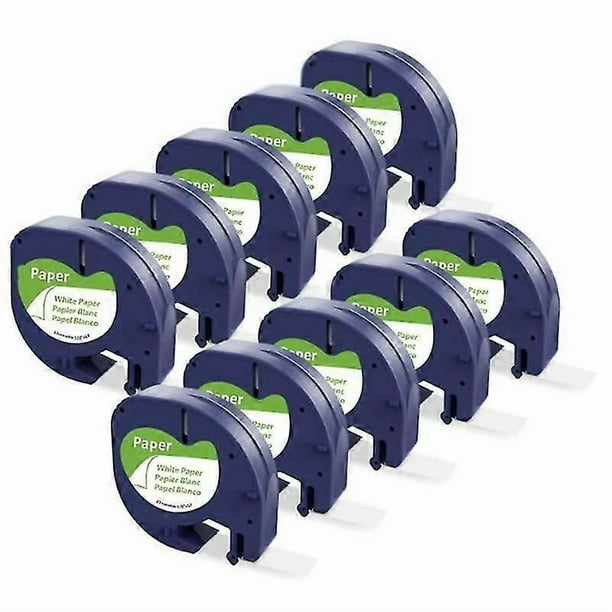 10Pcs 91200 91330 Label Tape Compatible for LetraTag Plus LT100H LT100T QX50 Refills Black on White