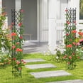 thumbnail image 2 of Patiojoy Garden Trellis Outdoor Plant Support Frame with Adjustable Shapes Ground Stakes Rustproof PE Coating Pipes, 2 of 10