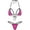Hot Pink(New), variant on Women Three-Point Mesh Bikini Triangle Thongs Swimsuit Perspective Bra Underwear Set Split Bathing Suits