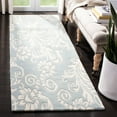 thumbnail image 2 of SAFAVIEH Soho Logan Floral Wool Area Rug, Blue/Ivory, 6' x 6' Square, 2 of 7