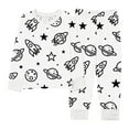 thumbnail image 4 of Conjuntos de blusas y camisas de cuello redondo y manga larga para niños y niñas con estampados de grafitis de interés, camisetas con cuello redondo, pantalones casuales, tops y pantalones para niñas., 4 of 8