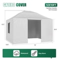 thumbnail image 3 of Clouddwell 10'x12' Hardtop Winter Gazebo Cover - All-Weather Waterproof Enclosed Storage with Sidewalls & Screens, White (Gazebo Not Included), 3 of 10