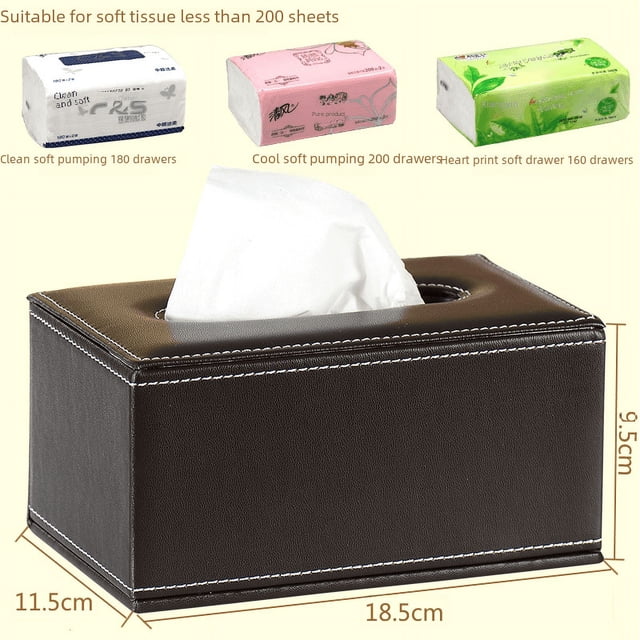 Caja de pañuelos de cuero para automóvil, caja de papel de PU, caja de papel para habitación de hotel, regalo creativo imprimible
