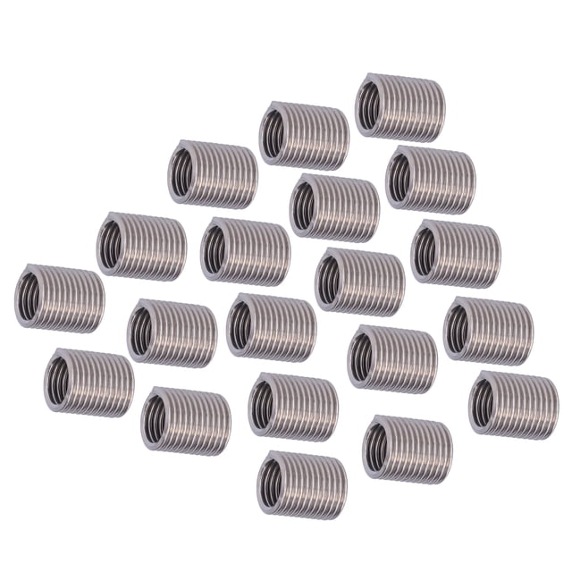 Vis de Fil de Fil, 20Pcs en Acier Inoxydable Inserts de Fil de Fil de Gaine en Acier Hélicoïdal Type Vis de Fil Enroulé, Inserts de Pouce de Réparation de Fil de Voiture