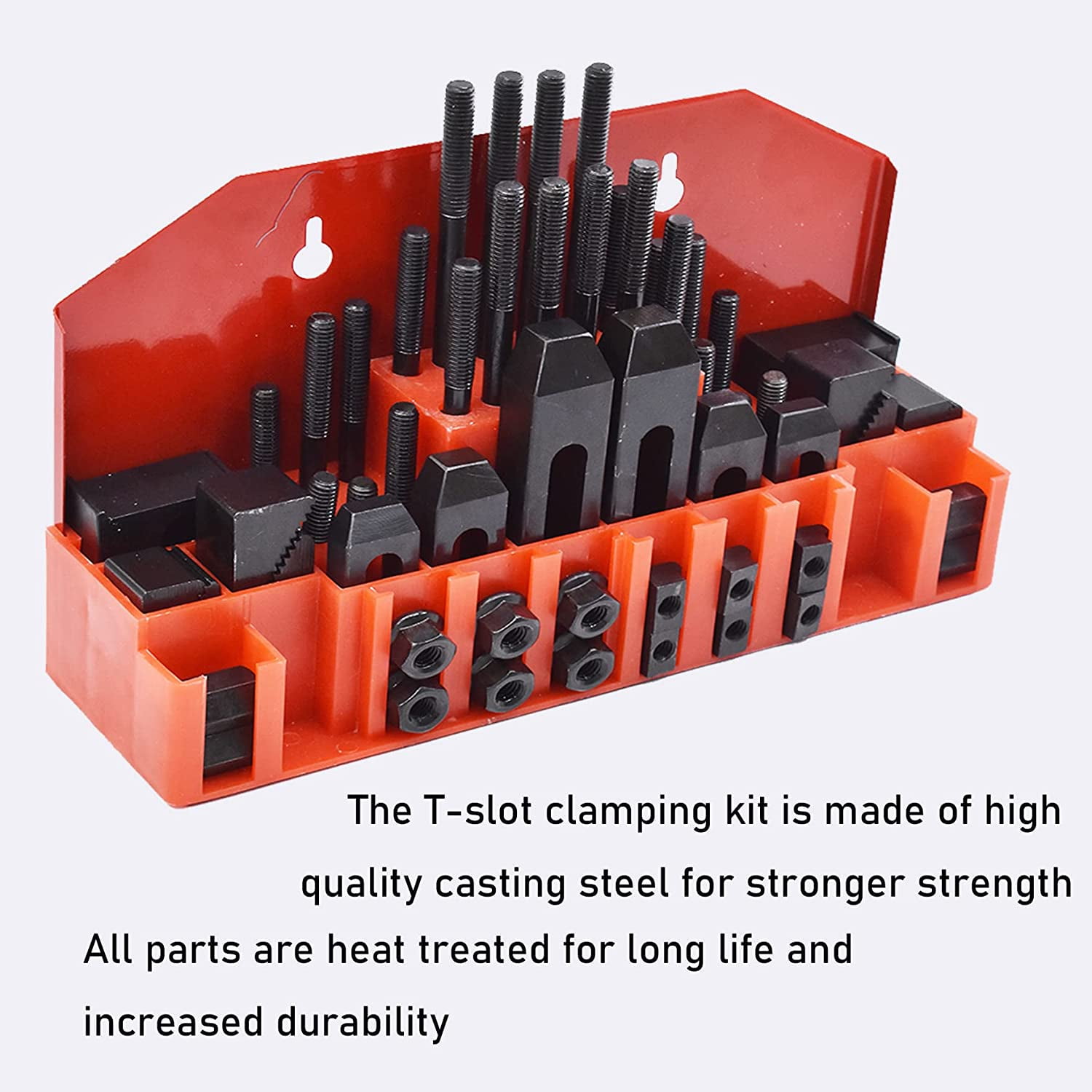 waltyotur 58pc T-slot Clamping Kit Sets of Fixtures, Pro-Series 7/16 T-Slot Step Hold Down Clamp Clamping Kit 3/8-16 Stud Clamping Kit Mill Machinist Set