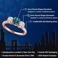 thumbnail image 2 of Gem Stone King 18K Rose Gold Plated Silver London Blue Topaz and White Moissanite Engagement Ring for Women | 2.10 Cttw | Round 6MM | Gemstone November Birthstone | Size 8, 2 of 7
