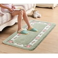 Rose Bathroom Rugs 1 Piece, Polyester Bath Shower Mat NonSkid Absorbent Shaggy Toilet Floor Rug