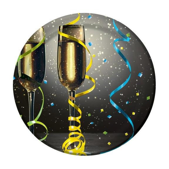 New Years Eve Pop 8 Ct 7" Dessert Plates Champagne Party