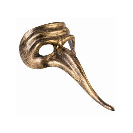 Gold Long Nose Mask Halloween Costume Accessory