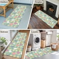 thumbnail image 5 of Runner Rug 2'x6', Easter Bunny Washable Non-Slip Hallway Runner Rugs, Colorful Eggs Spring Leaves Daisy Yellow Green Check Bedside Rugs Floor Mats Carpet Runners for Kitchen Bathroom Laundry Room, 5 of 8