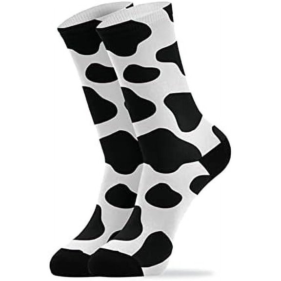 Coolnut Cow Print Socks Winter Warm Socks Fashion Print Socks Novelty Casual Socks for Men Women( 1 Pack)
