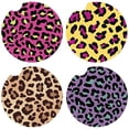 thumbnail image 1 of Paquete de 4 posavasos para coche, posavasos de cerámica absorbente con estampado de leopardo, posavasos para portavasos, con una muesca para el dedo para una fácil extracción Xemadio LRWJ901-2, 1 of 9