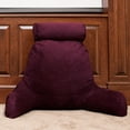 thumbnail image 5 of Husband Pillow, Aspen Edition - Reading and Bed Rest Pillow with Arms - Neck Roll on Bungee Cord or Removable - Premium Memory Foam - Reversible Two-Sided Cover Microsuede or Microfiber, Mauve Purple, 5 of 13
