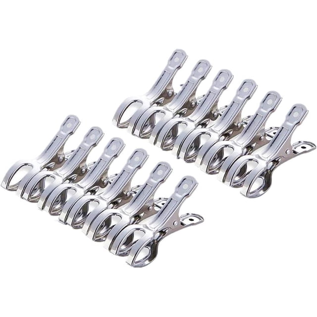 Paquete de 12 pinzas TUNC para toallas de playa de acero inoxidable 8,5 cm