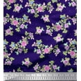 thumbnail image 1 of Soimoi Rayon Fabric Leaves, & Rose Floral Printed Craft Fabric by The Yard 56 Inch Wide, 1 of 1