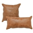 thumbnail image 3 of Trent Home 14x26" Authentic Leather Throw Pillow in Chestnut Brown, 3 of 9