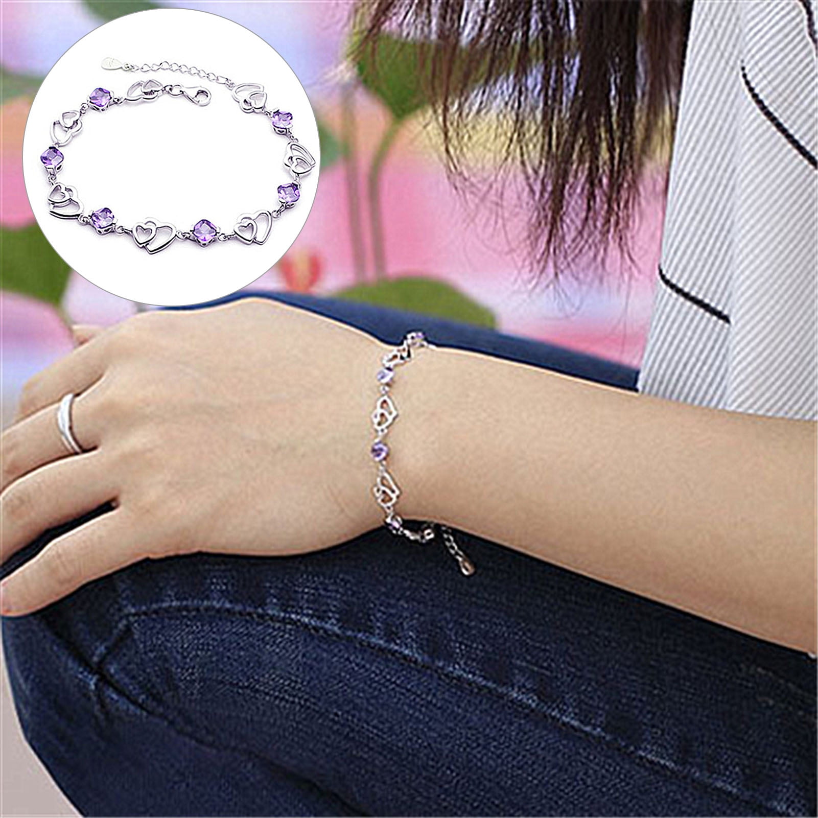 Purple rhinestone bracelet best sale