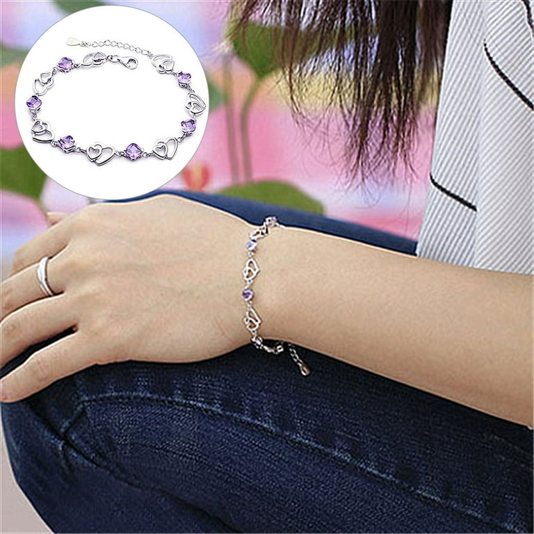 Purple rhinestone shop bracelet