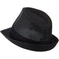 thumbnail image 2 of Fedora à Bande Noire en Paille de Papier pour Enfant - Rouge OSFM, 2 of 5