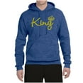 thumbnail image 2 of Wild Bobby, King Gold Script, Pop Culture, Unisex Graphic Hoodie Sweatshirt, Vintage Heather Blue, XX-Large, 2 of 4