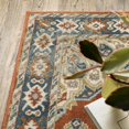 thumbnail image 6 of HomeRoots Rust Beige Teal Blue And Gold Oriental Power Loom Stain Resistant Area Rug, 6 of 10